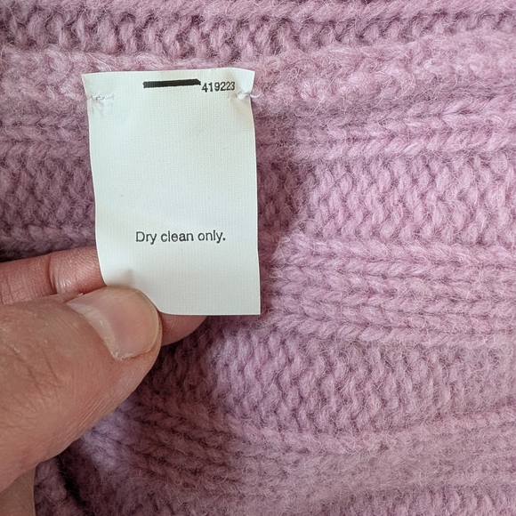 J. Crew Vintage Wool Pink Lavender Ribbed Zipper Cardigan sz M - Picture 8 of 8